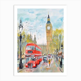 London, Dreamy Storybook Illustration 2 Art Print