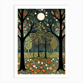 William Morris Rose Moonlight In The Forest 3 Art Print