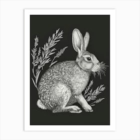 English Spot Rabbit Minimalist Illustration 3 Art Print