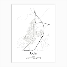 Jodar,Spain Minimalist Map Poster