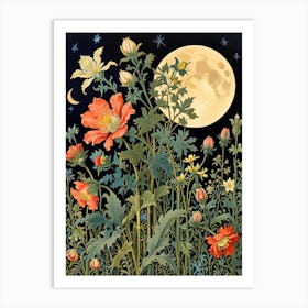 William Morris Moonlight In The Garden 6 Art Print