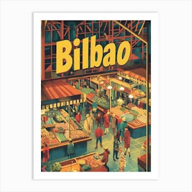 Aihrgdesign A 1970s Inspired Travel Poster For Bilbao 4 Art Print