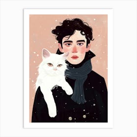 Boy With A Cat 1 Art Print