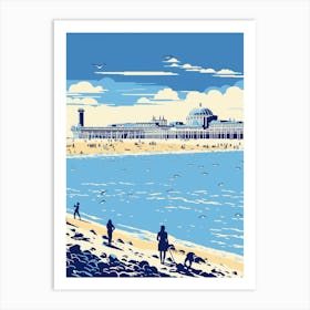 A Screen Print Of Brighton Beach East Sussex 3 Art Print