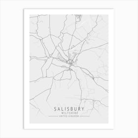 Salisbury Uk Map Art Print