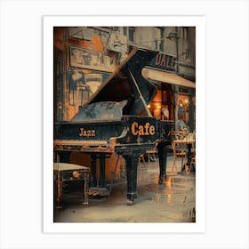 Cafe Piano Art Print