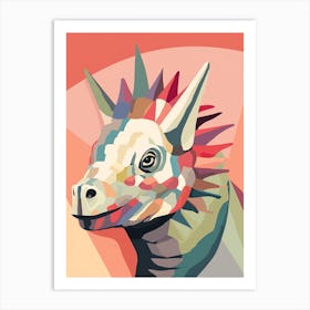 Colourful Dinosaur Avaceratops 1 Art Print