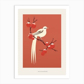 Minimalist Mockingbird 4 Bird Poster Art Print