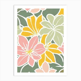 Lilies Pastel Floral 2 Flower Art Print