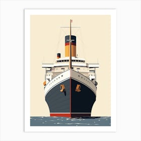 Titanic Ship Modern Minimalist Illustration 1 Art Print