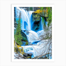 Icicle Creek Falls, United States Nat Viga Style Art Print