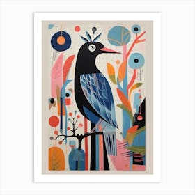 Colourful Scandi Bird Coot 4 Art Print