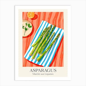 Marche Aux Legumes Asparagus Summer Illustration 2 Art Print