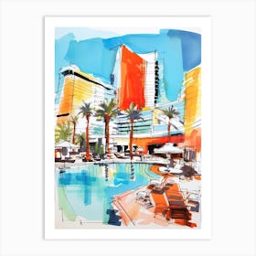 Aria Resort & Casino   Las Vegas, Nevada  Resort Storybook Illustration 1 Art Print