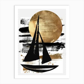 Sailboat At Sunset 26 Art Print