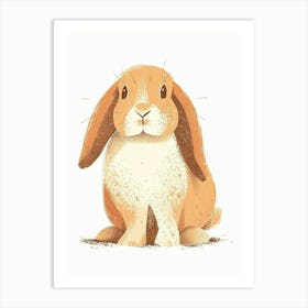 English Lop Rabbit Nursery Illustration 2 Art Print