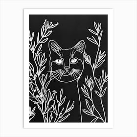 British Shorthair Cat Minimalist Illustration 1 Art Print
