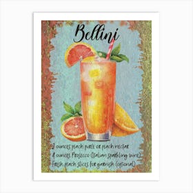 Bellini Cocktail Art Print