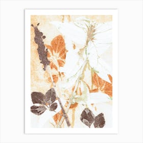 Brown Terracotta Botanical Leaves Art Print