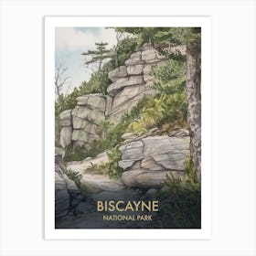 Biscayne National Park Watercolour Vintage Travel Poster 2 Art Print