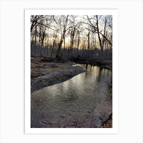 Sunrise Over A Stream Art Print