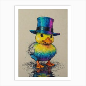 Duck In A Hat Art Print