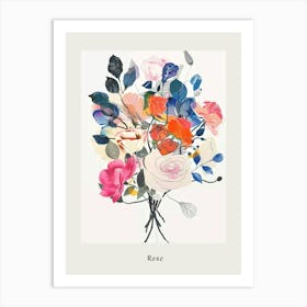 Rose 2 Collage Flower Bouquet Poster Art Print