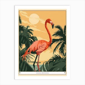 Greater Flamingo Nassau Bahamas Tropical Illustration 1 Poster Art Print