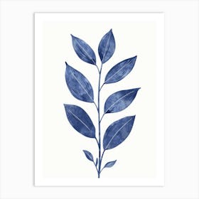 Blue Leaf 7 Art Print