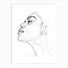 Portrait Of A Woman Minimalist One Line Illustration 1 Art Print