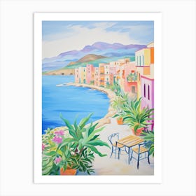 Cefalu, Italy Colourful View 1 Art Print