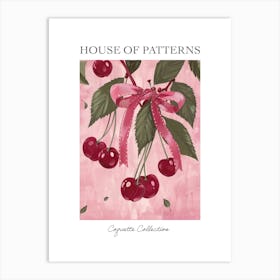 Cute Cherries Pattern Poster Art Print