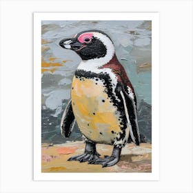 African Penguin Saunders Island Oil Painting 2 Art Print