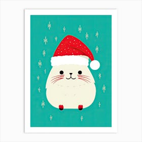 Santa Cat 3 Art Print