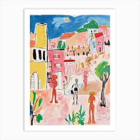 Athens, Dreamy Storybook Illustration 4 Art Print