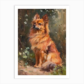 Finnish Spitz Acrylic Painting 6 Art Print