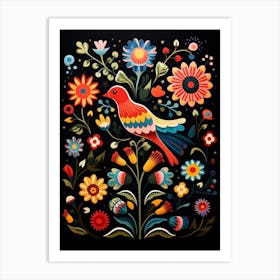 Folk Bird Illustration Dipper 3 Art Print