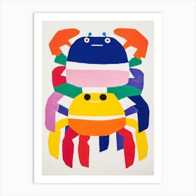 Colourful Kids Animal Art Crab 3 Art Print