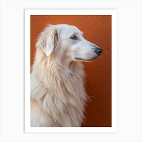 White Shepherd Dog. Generated AI. Art Print 1 Art Print