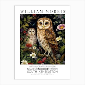 William Morris Owl And Owlet Mothers Day Gift Flowers Art Print