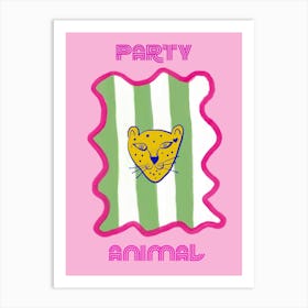 Party Animal Pink Cheetah Poster Art Print