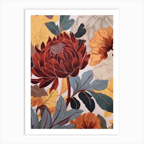 Fall Botanicals Peony 3 Art Print