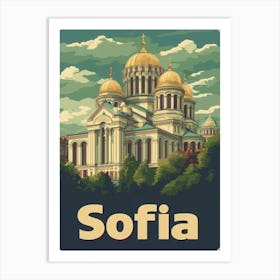 Aihrgdesign A Vintage Travel Poster Of Sofia Art Print