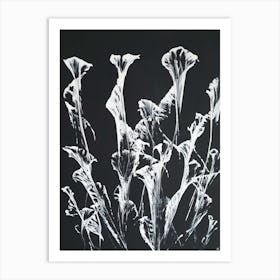 Abstract white flowers Art Print