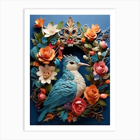 Bird In A Wreath 23 Art Print