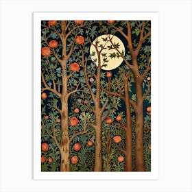 William Morris Moonlight In The Forest 142 Art Print