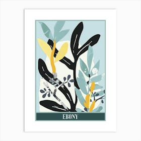 Ebony Tree Flat Illustration 3 Poster Art Print