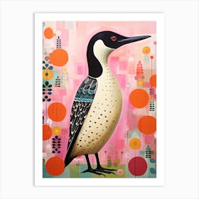 Pink Scandi Common Loon 2 Art Print