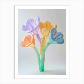 Dreamy Inflatable Flowers Flax Flower Art Print