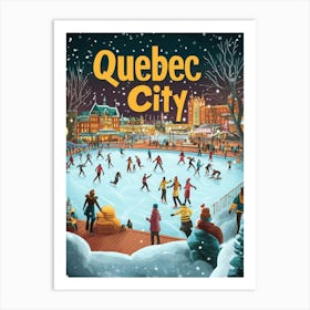 Aihrgdesign A 1970s Inspired Travel Poster For Quebec City Art Print